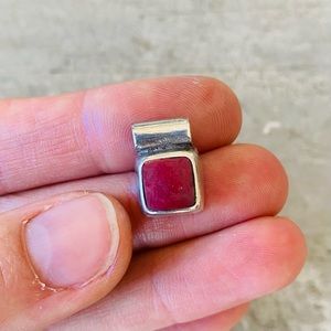 ♥️ Southwestern Style ♥️ Vintage Taxco Sterling Silver & Red Jasper Pendant